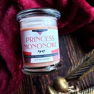 Princess Mononoke Inspired Candle // 8oz Jar Scented Soy Candle