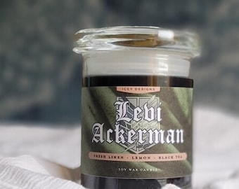 Levi Inspired // Anime 8oz Jar Scented Soy Candle