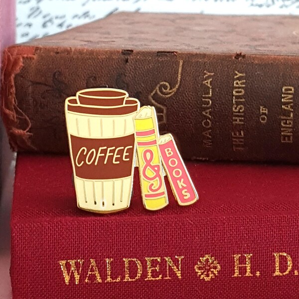 Coffee & Books - Bookish Enamel Pin