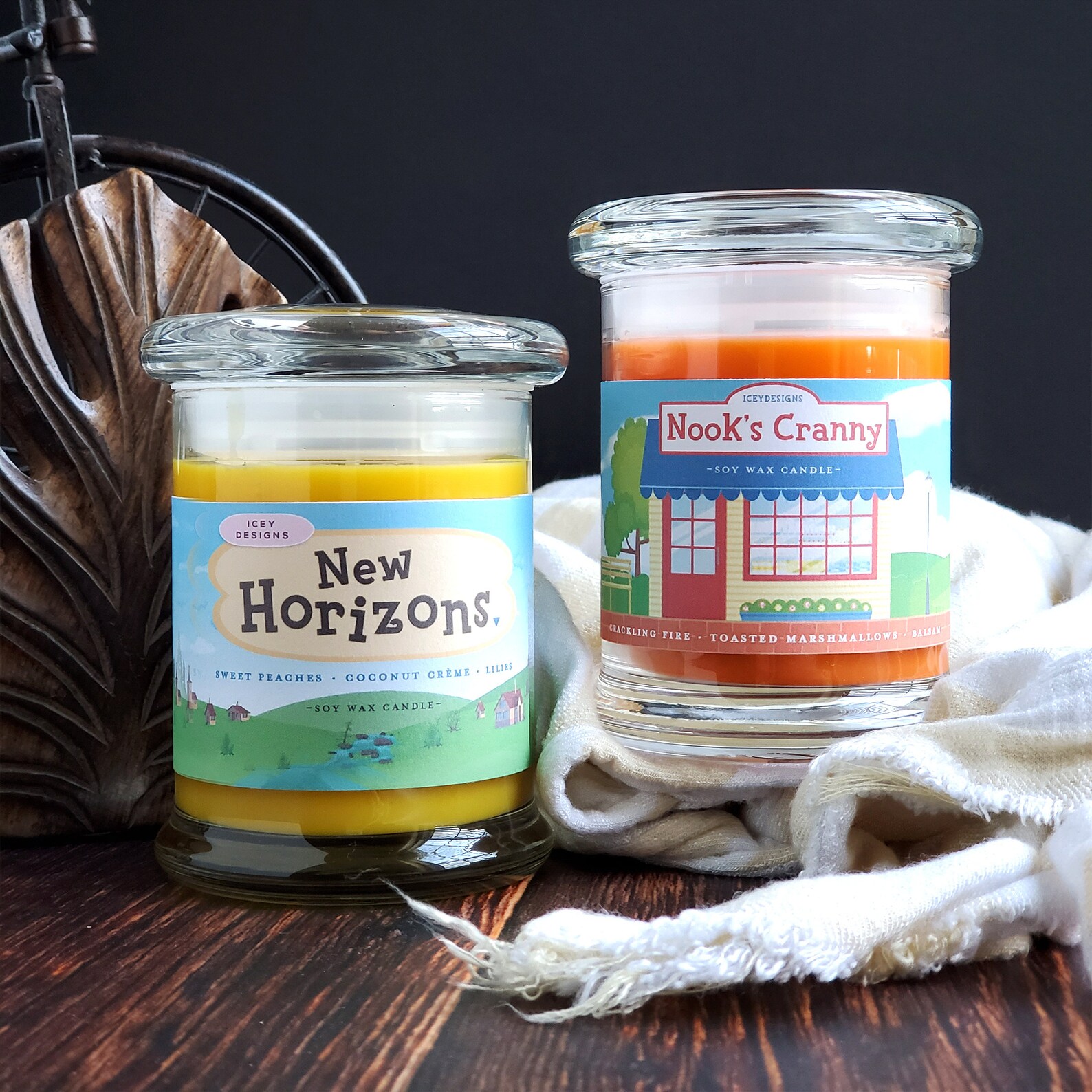 New Horizons // Animal Crossing 8oz Jar Scented Soy Candle Etsy
