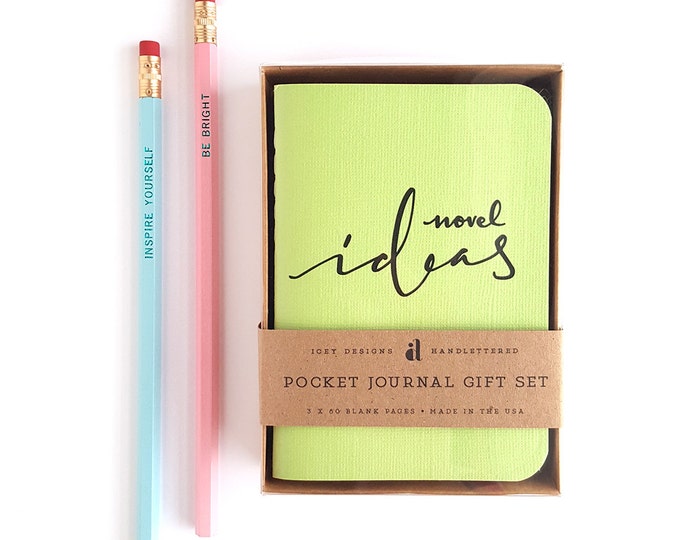Novel Ideas Pocket Journal Gift Set 3pc Gift Set Stocking Etsy