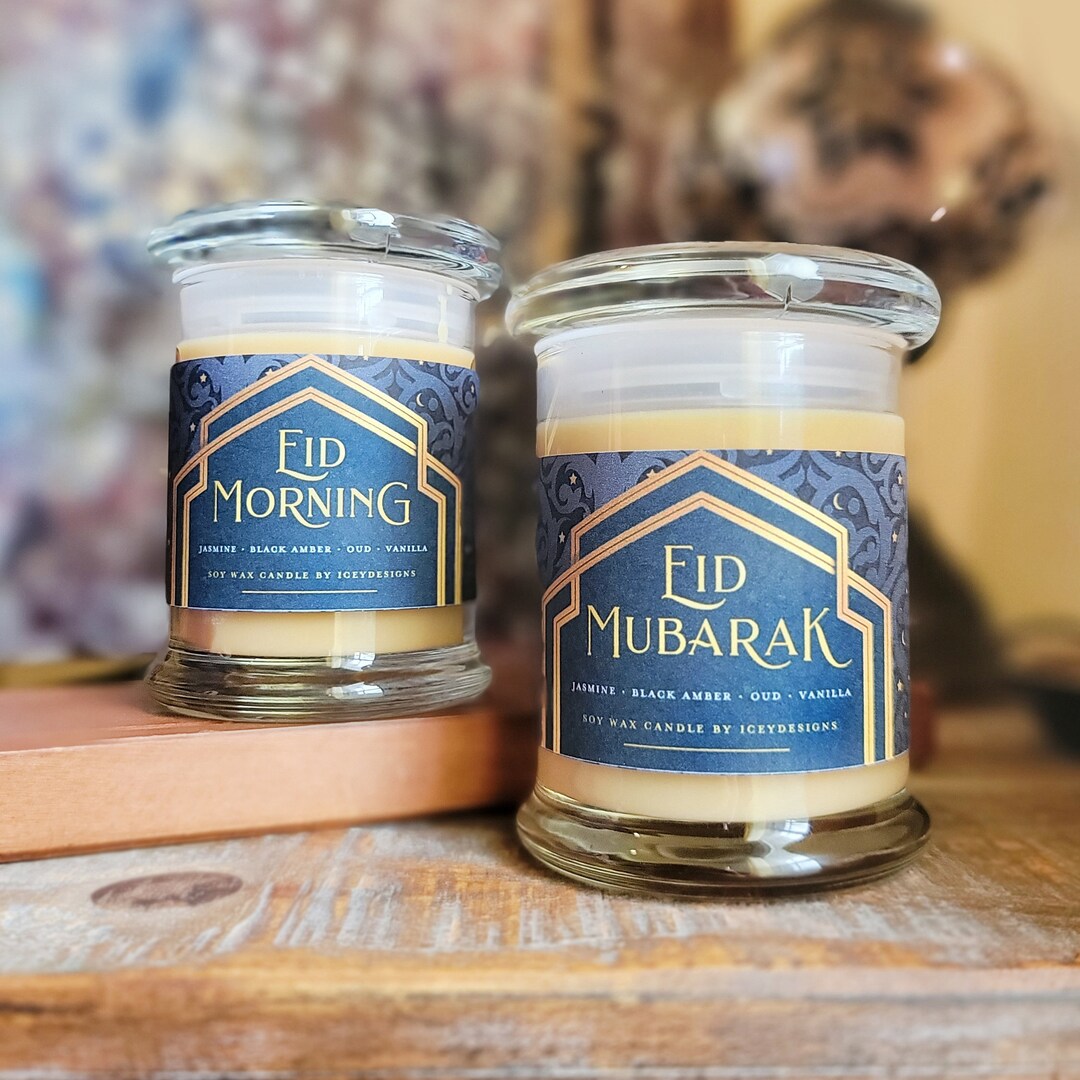 Eid Mubarak // 8oz Jar Scented Soy Candle for Muslims, Ramadan, Islamic