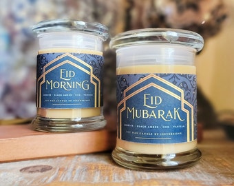 Eid Mubarak // 8oz Jar Scented Soy Candle for Muslims, Ramadan, Islamic Gift, Eid Gift, Eid 2021