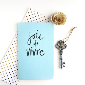 Joie de Vivre — Carnet de notes manuscrites // Agenda vierge non daté // Agenda 2025 en bleu rêve