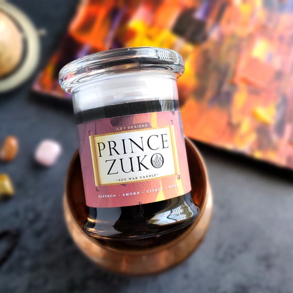 Prince Zuko // Último Airbender 8oz Jar Perfumado Vela de Soja