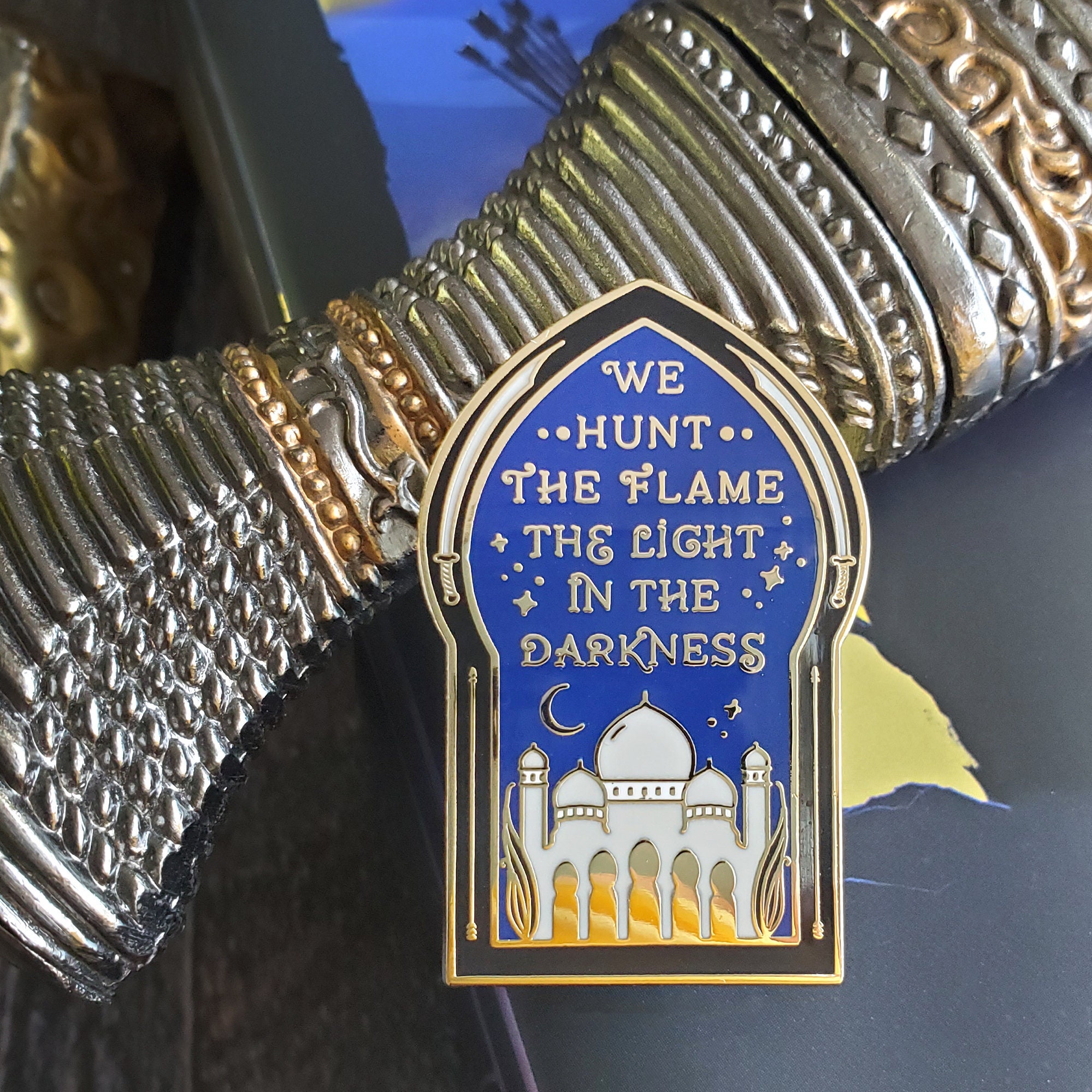 We Hunt the Flame the Light in the Darkness - Hafsah Faizal Enamel Pin