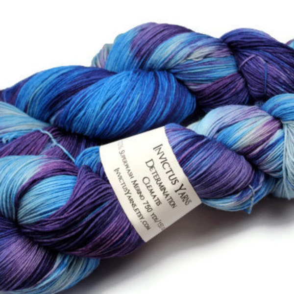 Clematis Determination 100% SW Merino 750yds 100gr fingering weight yarn