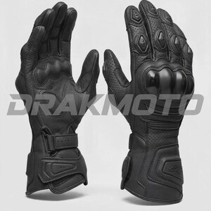Guanti da moto in pelle bovina omologati CE: equipaggiamento da motociclista fatto a mano, compatibile con touchscreen.