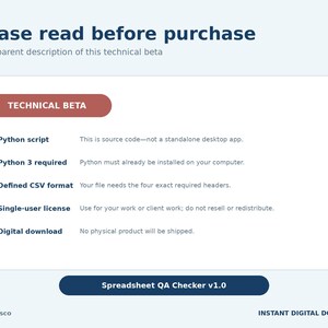 Spreadsheet QA Checker Python Script, CSV Data Quality Tool image 10