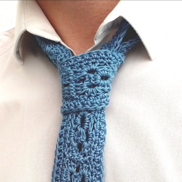 Crochet Tie Pattern pdf STEEL TIE granny square tie