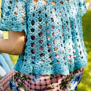 Something Blue Cardigan Crochet Pattern PDF Lace Crochet swing cardi shrug summer boho jacket image 2