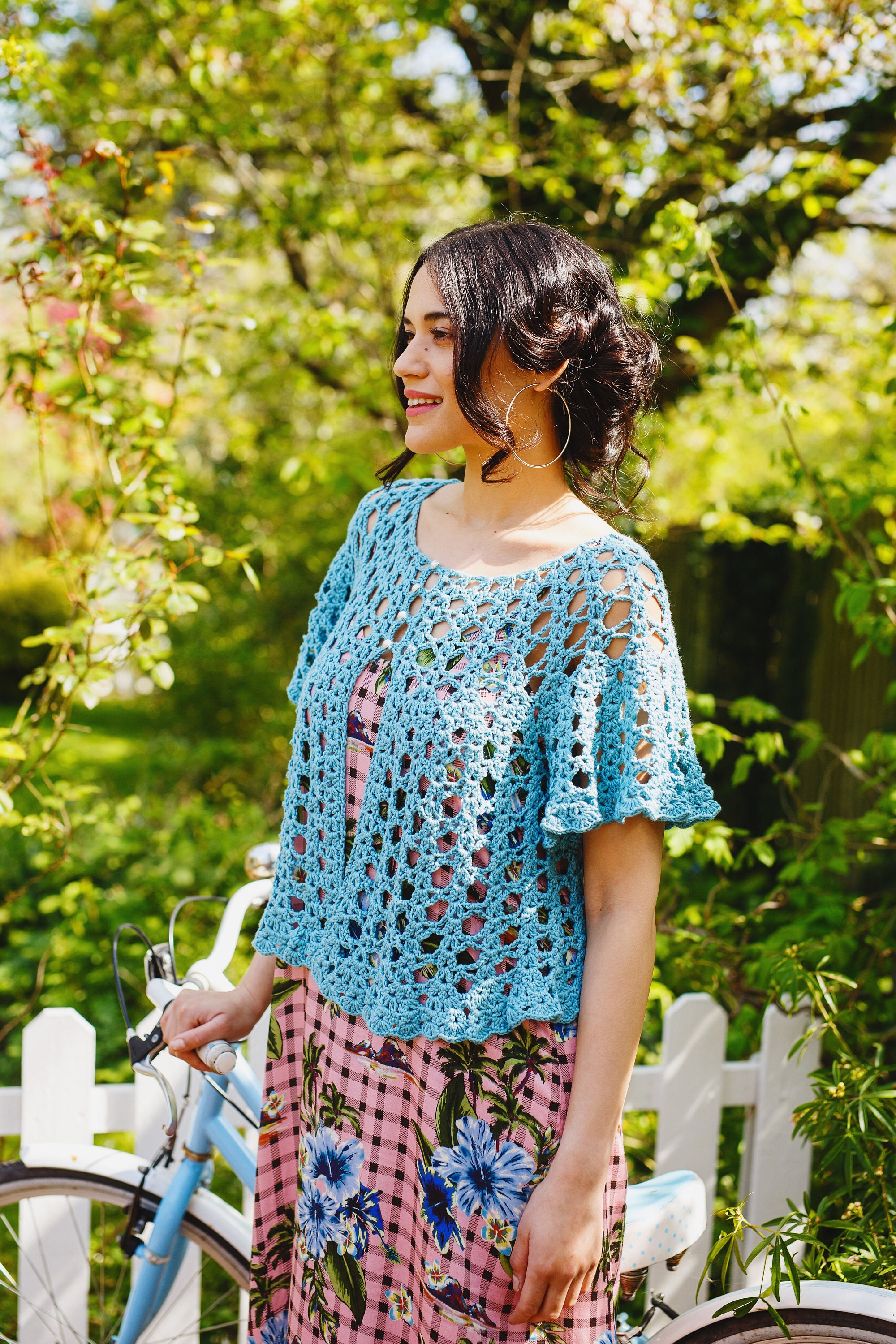 Lace top back cardigan