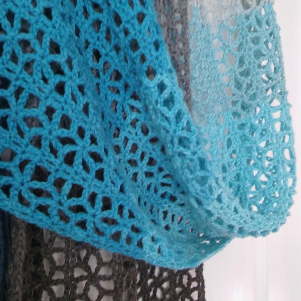 Sophine Foulard Pdf Crochet Pattern dentelle maille wrap soirée étole boho