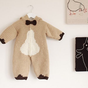 CROCHET PATTERN Baby Bear Playsuit pdf image 1