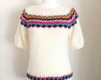 Spring Top Crochet Pattern Pdf Bargello Yoked crochet Top Sweater Pattern