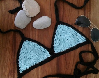 PDF crochet pattern Boho Bikini Top Scrappy crop top bralette summer beach bra