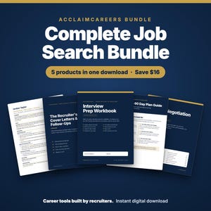 Complete Job Search Bundle: Resume, Cover Letter, Interview Prep, 30-60-90 Plan, Negotiation Scripts