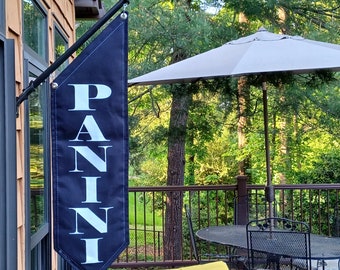 ELEGANT PANINNI FLAG * double sided heavy weight canvas * pole & bracket included *