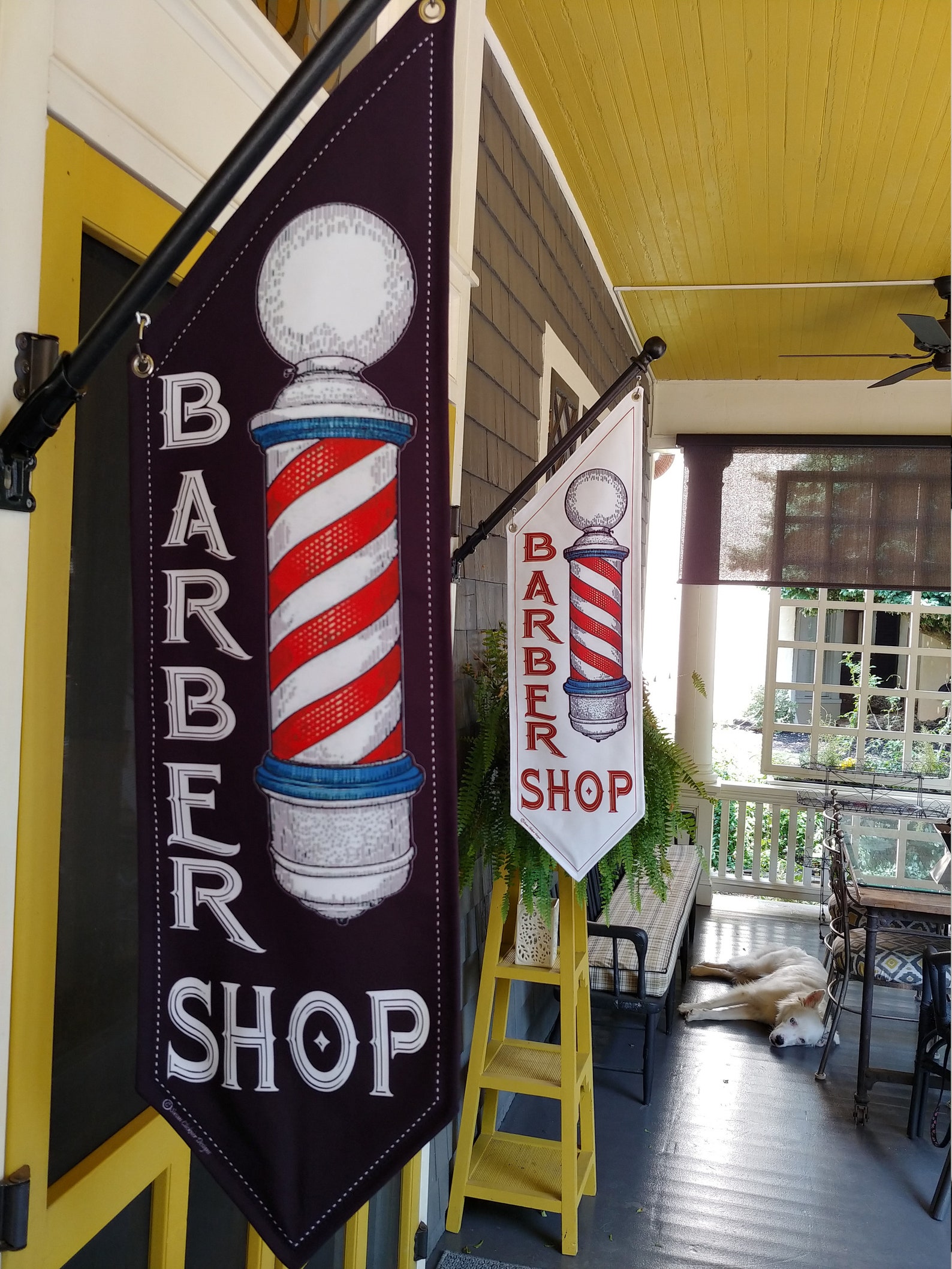 BARBER SHOP OPEN flags Four designs to choose from double | Etsy