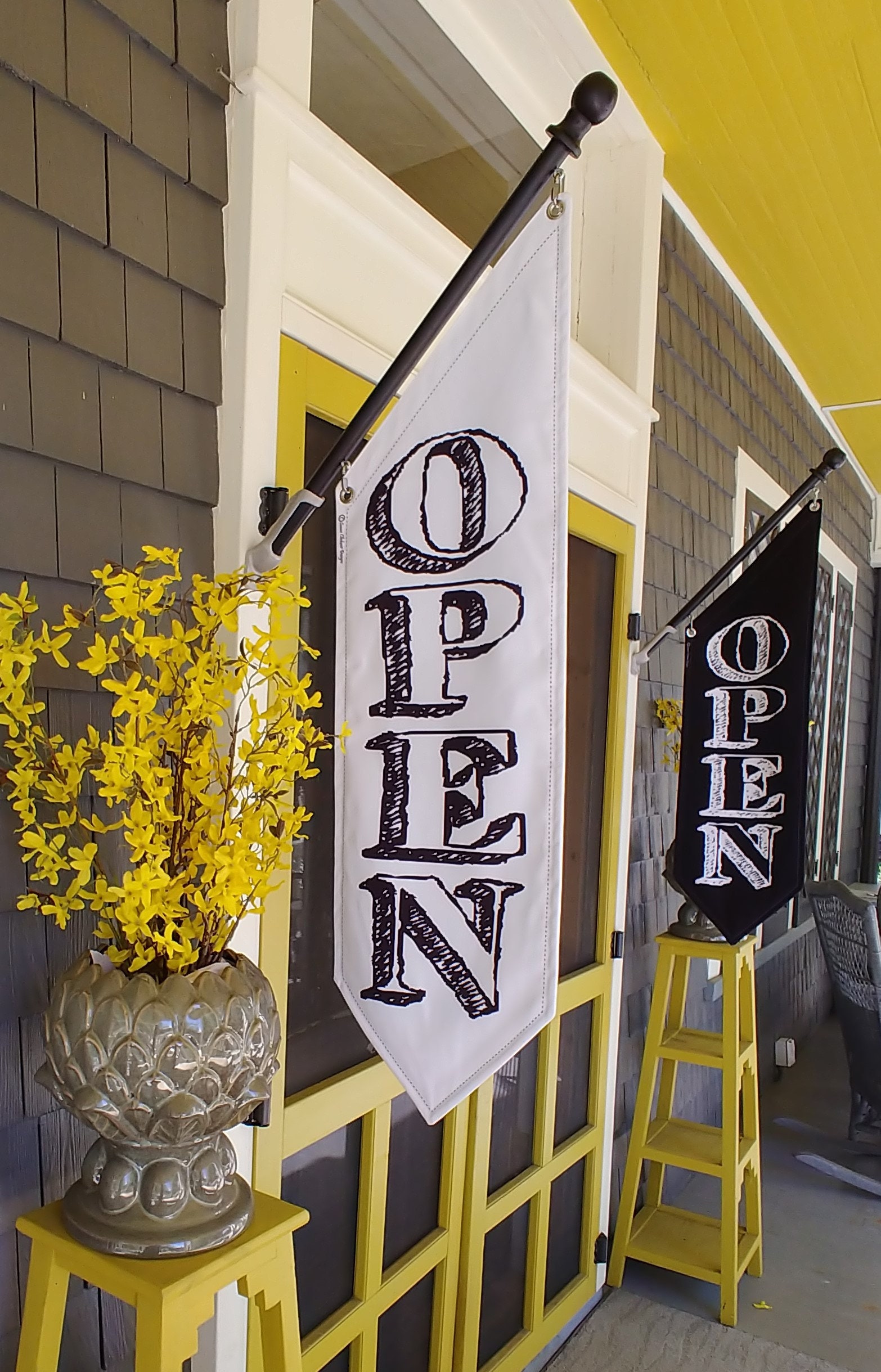black outdoor flags