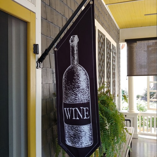 WINE OPEN flags * Four designs * double sided * heavy shops weight canvas * pole & bracket included * Wine Tasting * corkscrew