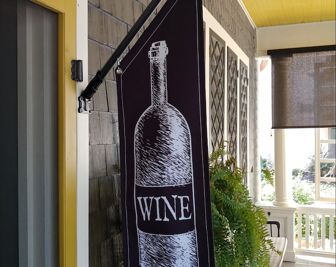 WINE STORE flags  * Four designs * double sided * heavy weight canvas * pole & bracket included * Wine Tasting * corkscrew