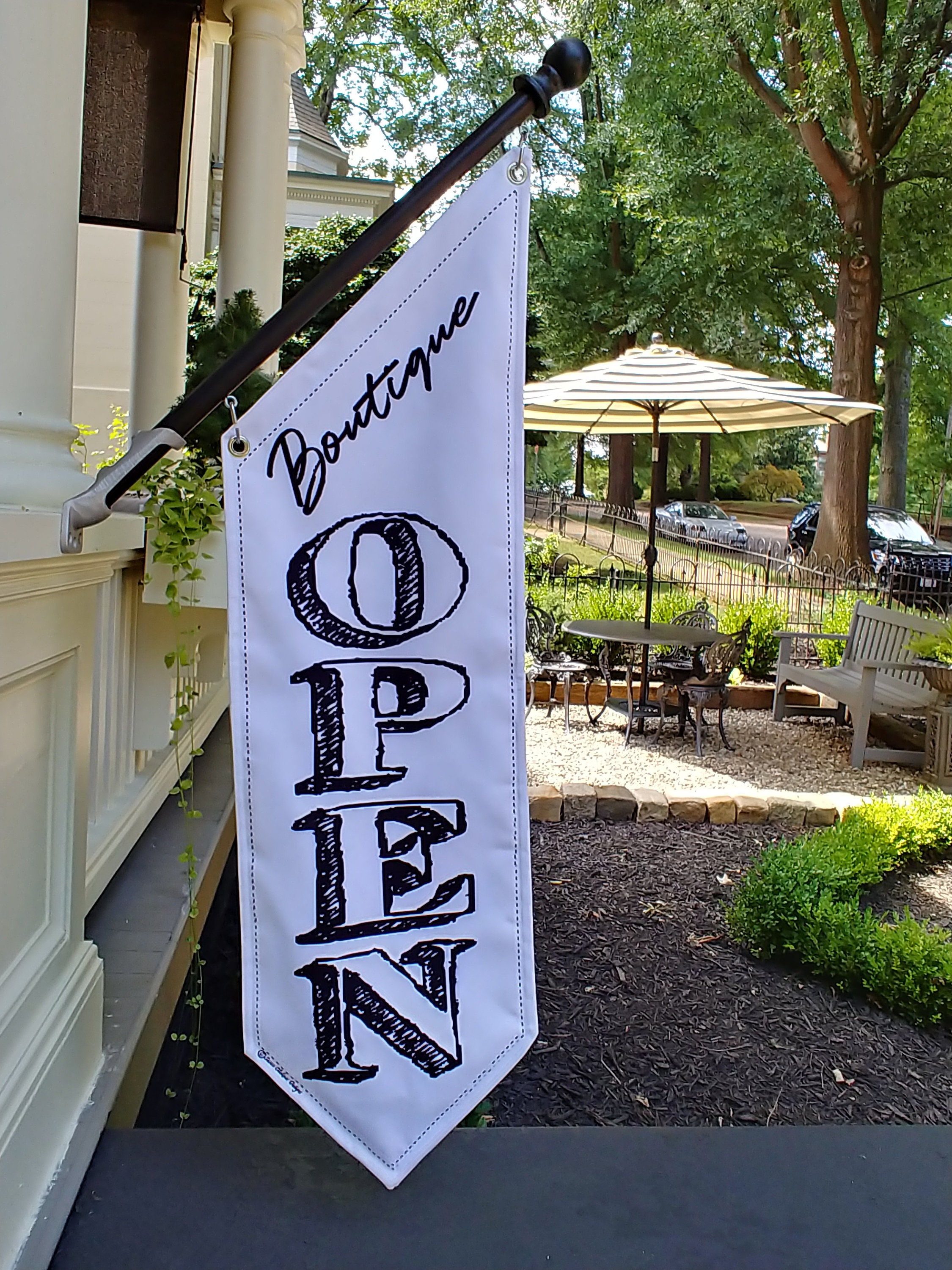 Top Banner Open Flag Printed On Both Sides Heavyweight Canvas