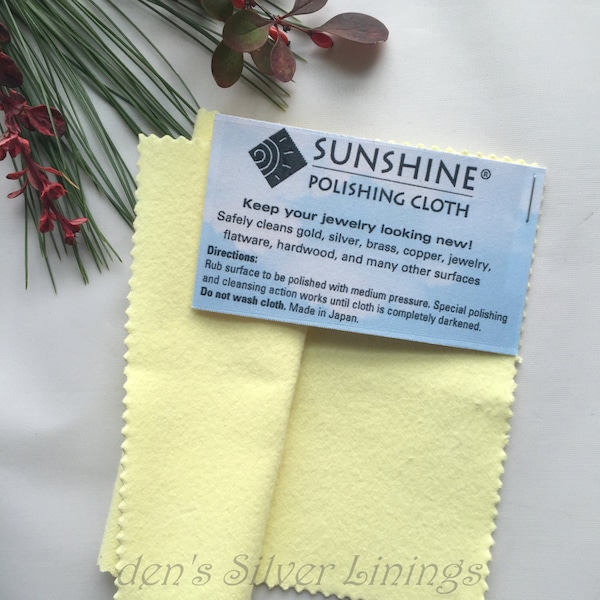 Sunshine Polishing Cloth (R), Jewelry Polisher for Gold, Silver, Copper, Brass Jewelry and Flatware