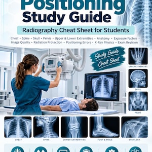 Guide d'étude sur le positionnement en radiographie | Aide-mémoire de radiographie pour étudiants | Téléchargement numérique