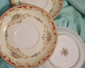Vintage Noritake Rose China Set of Four Salad Plates Made in