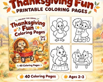 Thanksgiving Coloring Pages for Toddlers Ages 2–3 | 40 Easy Fall Printables | PDF Download
