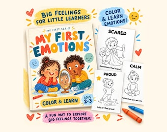 My First Emotions Coloring Pages – 30 Printable Feelings Activities (Ages 2-3)