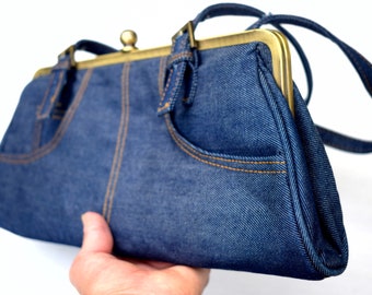 Denim handbags for sale clearance