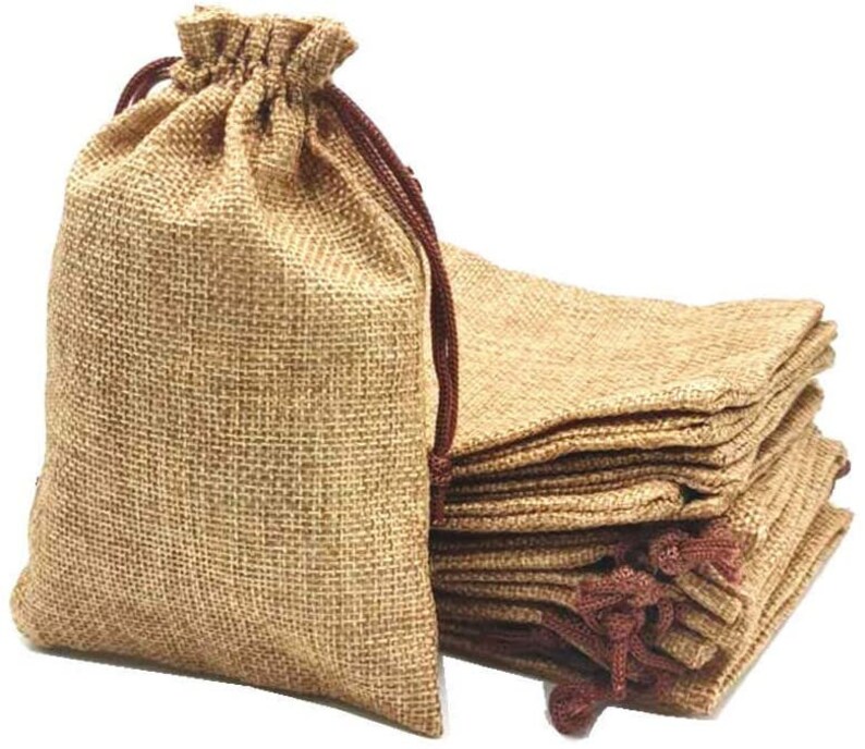 3 Burlap Cotton Bag Pouch Sacks