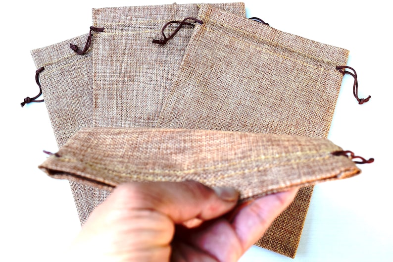 3 Burlap Cotton Bag Pouch Sacks