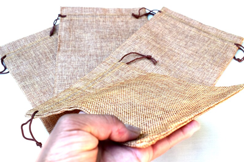 3 Burlap Cotton Bag Pouch Sacks
