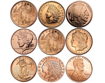 1 oz .999 Pure Copper Round Challenge Coins
