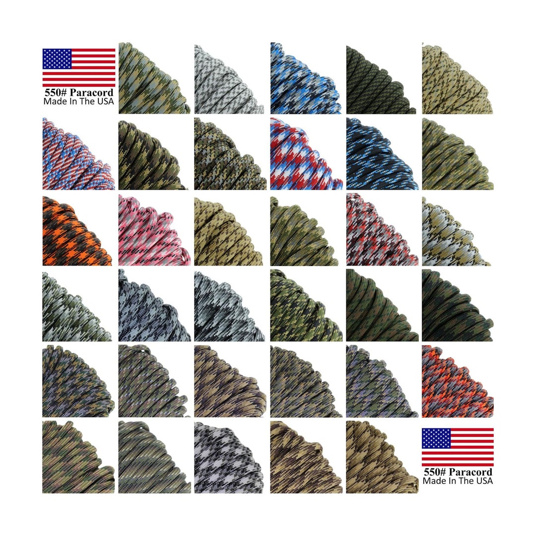 550 Type III Camo & Pattern Paracord Made in the USA 35 Colors to