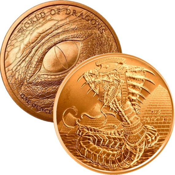 World of Dragons Series 1 Oz .999 Pure Copper Round Challenge