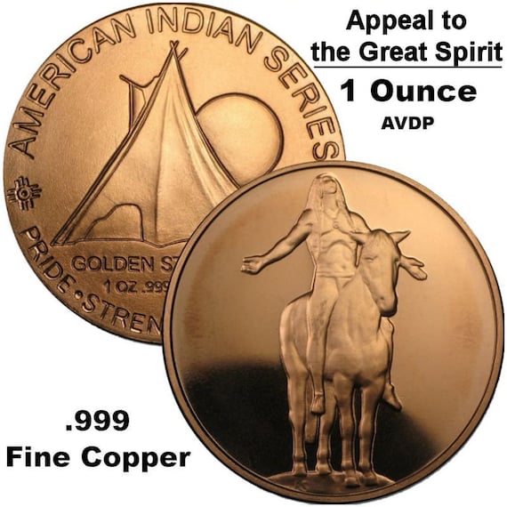 American Indian Series 1 Oz .999 Pure Copper BU Round / Challenge