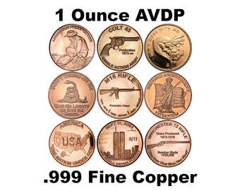 1 oz .999 Pure Copper BU Round Challenge Coins