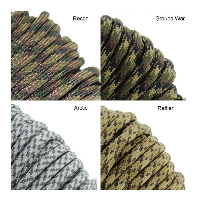 550# Type III Camo & Pattern Paracord 100 Ft ~ Made in the USA ~ 35 ...