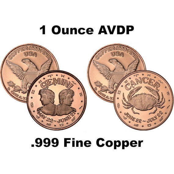 CAPRICORN sign of the ZODIAC 1 oz Copper Round Coin
