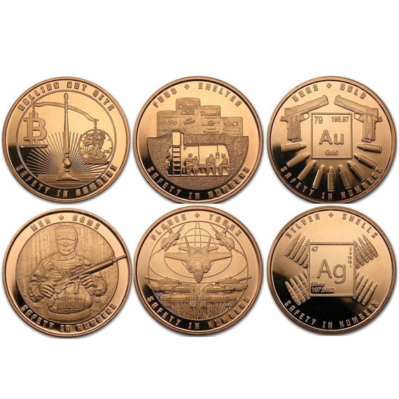 SAFETY IN NUMBERS Series 6 Coin Set 1 oz Copper Rounds