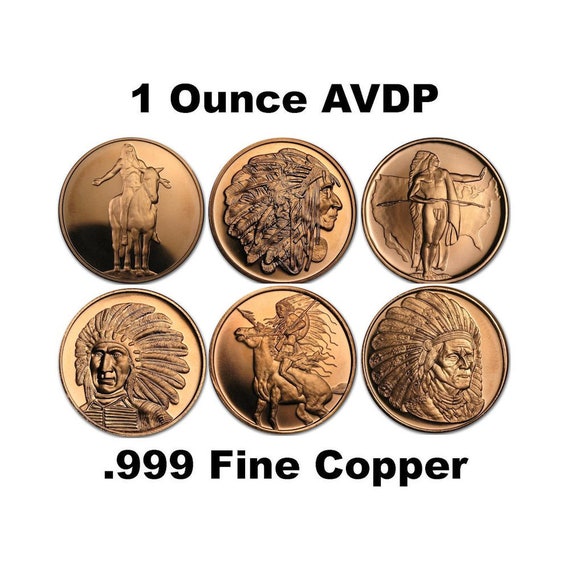 AMERICAN INDIAN SERIES DESIGN 1-1oz COPPER COIN// ROUND