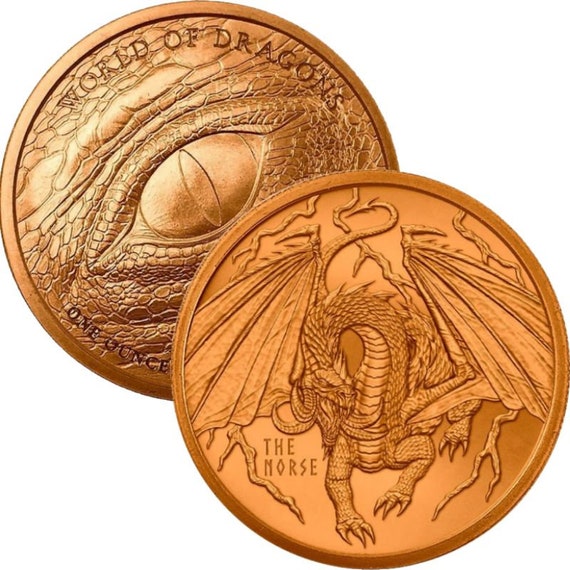 Celtic Lore Set of Five 1oz Pure Copper Bullion Rounds!!