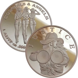 Justice (Shotgun) ~ Cowgirls & Angels RARE 1 oz .999 Pure Copper Round Challenge Coin