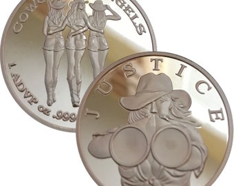 Justice (Shotgun) ~ Cowgirls & Angels RARE 1 oz .999 Pure Copper Round Challenge Coin
