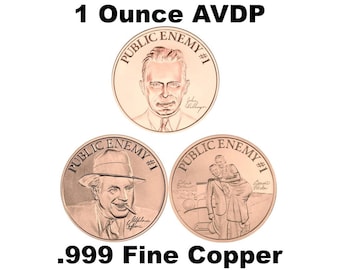 Public Enemy #1 Series 1 oz .999 Pure Copper BU Round Challenge Coins