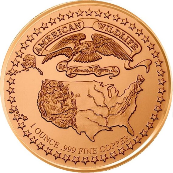 American Wildlife Series 1 Oz .999 Pure Copper Round Challenge